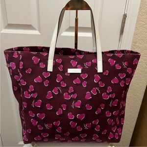 Gucci Heart Patterned Tote Bag - Burgundy and Pink